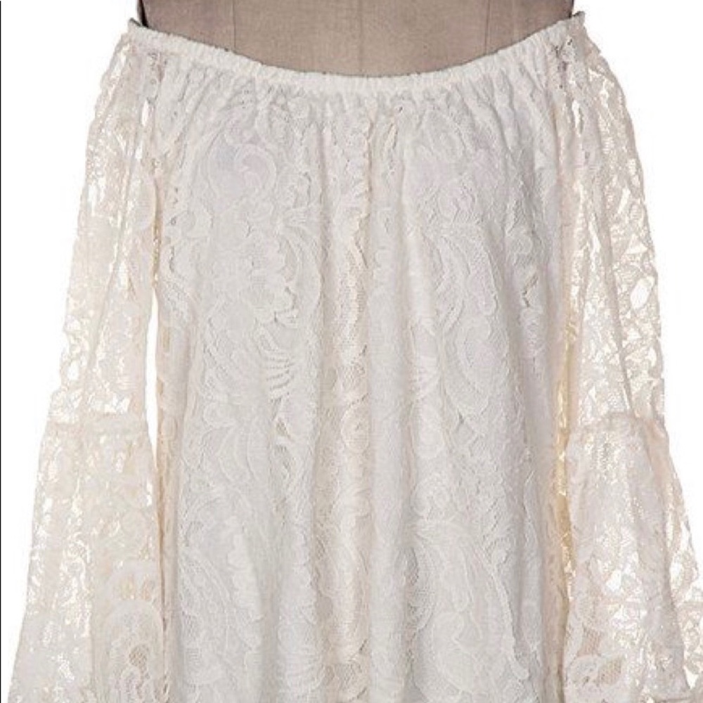 Lace off the shoulder dress